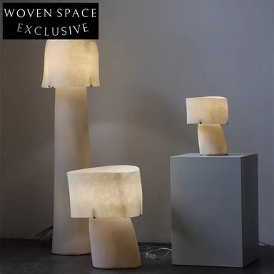 Wabi Sabi Style Organic Glass LED Dimmable Table Floor Lamp for Home Decor