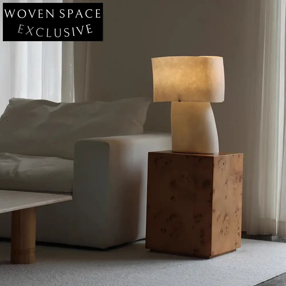 Wabi Sabi Style Organic Glass LED Dimmable Table Floor Lamp for Home Decor