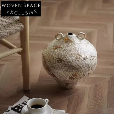 Wabi-Sabi Style Retro Ceramic White Flower Vase - Elegant Home Decor Ornament