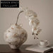 Wabi-Sabi Style Retro Ceramic White Flower Vase - Elegant Home Decor Ornament