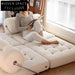 Wabi-sabi Tatami Folding Sofa Bed, Luxury White Boucle Fabric, 3-Seat Sofa