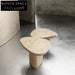 Wabi Sabi Travertine Stone Oval Coffee Table Set for Modern Living Rooms