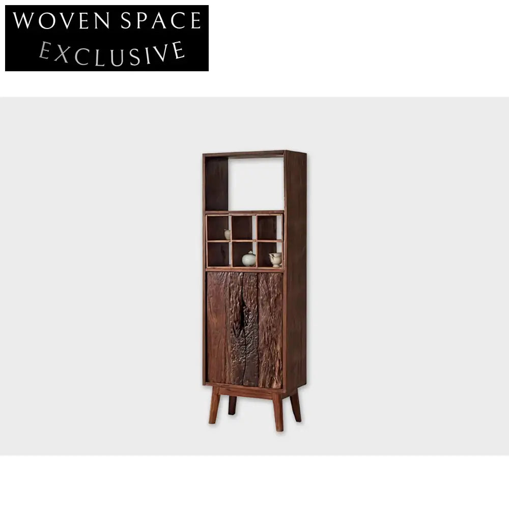 Wabi Sabi Vintage Elm Wood Tall Entryway Storage Foyer Cabinet