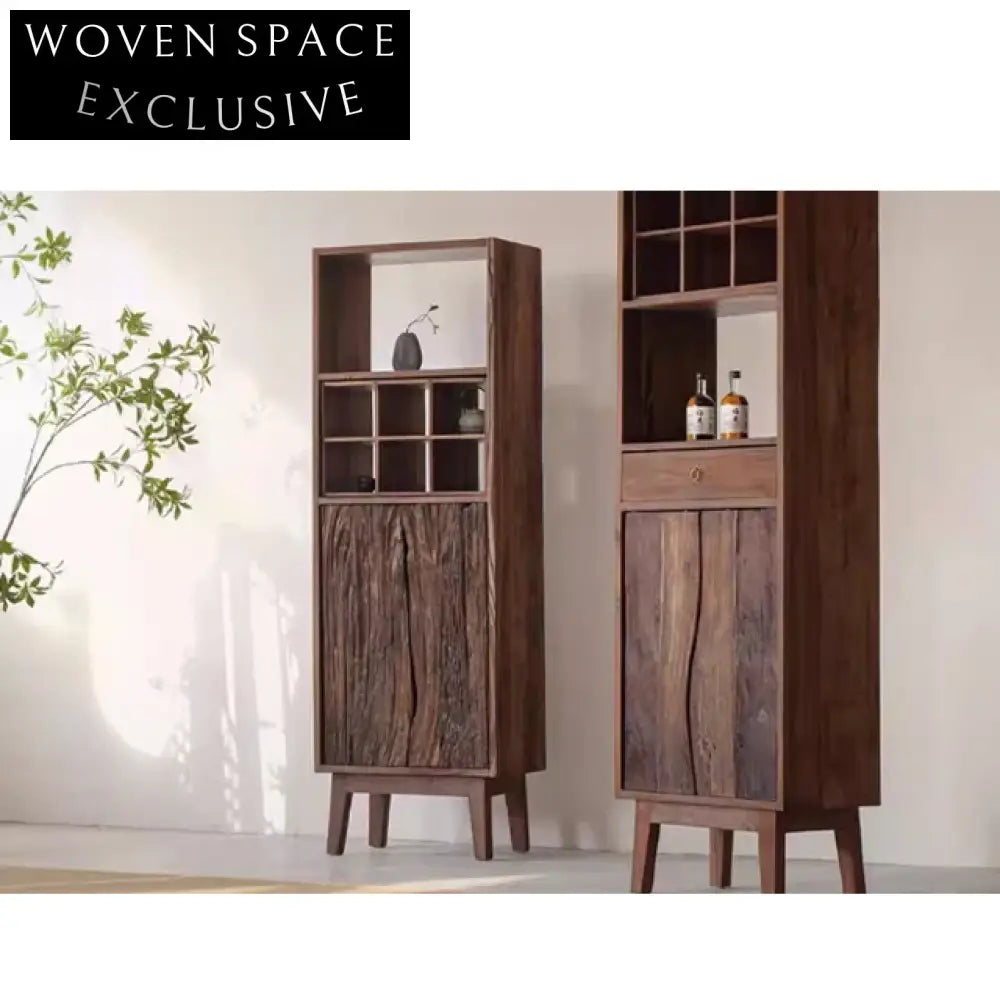 Wabi Sabi Vintage Elm Wood Tall Entryway Storage Foyer Cabinet