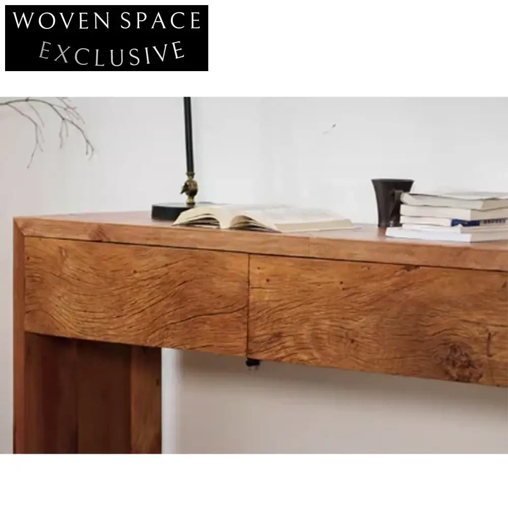Wabi Sabi Vintage Wood Wall Display Long Hallway Console Table
