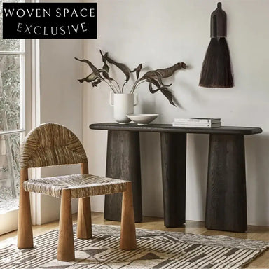 Wabi Sabi Vintage Wooden Three-Leg Console Table for Hallway Decor