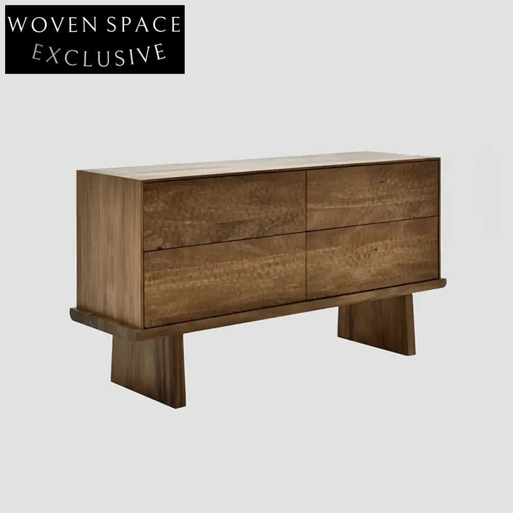 Wabisabi Solid Oak Wood Living Room Console Storage Sideboard Cabinet