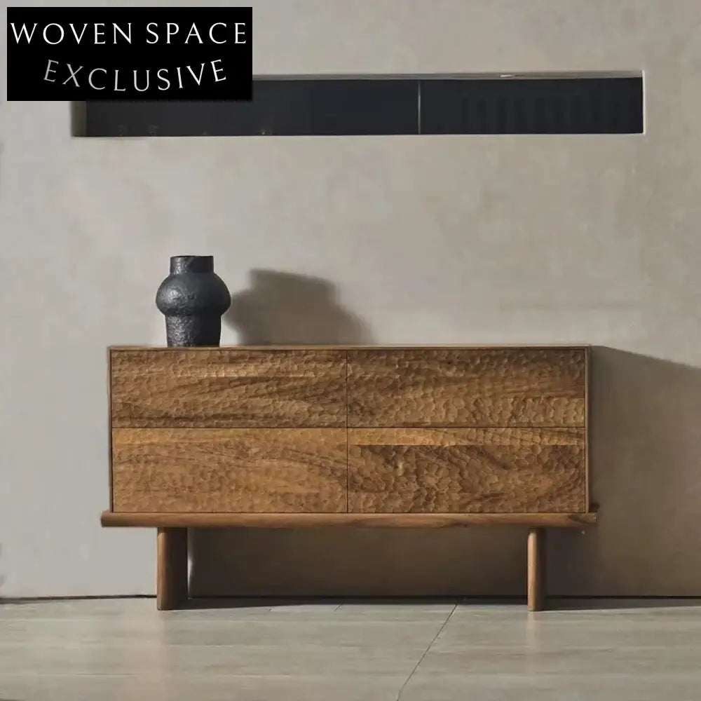 Wabisabi Solid Oak Wood Living Room Console Storage Sideboard Cabinet