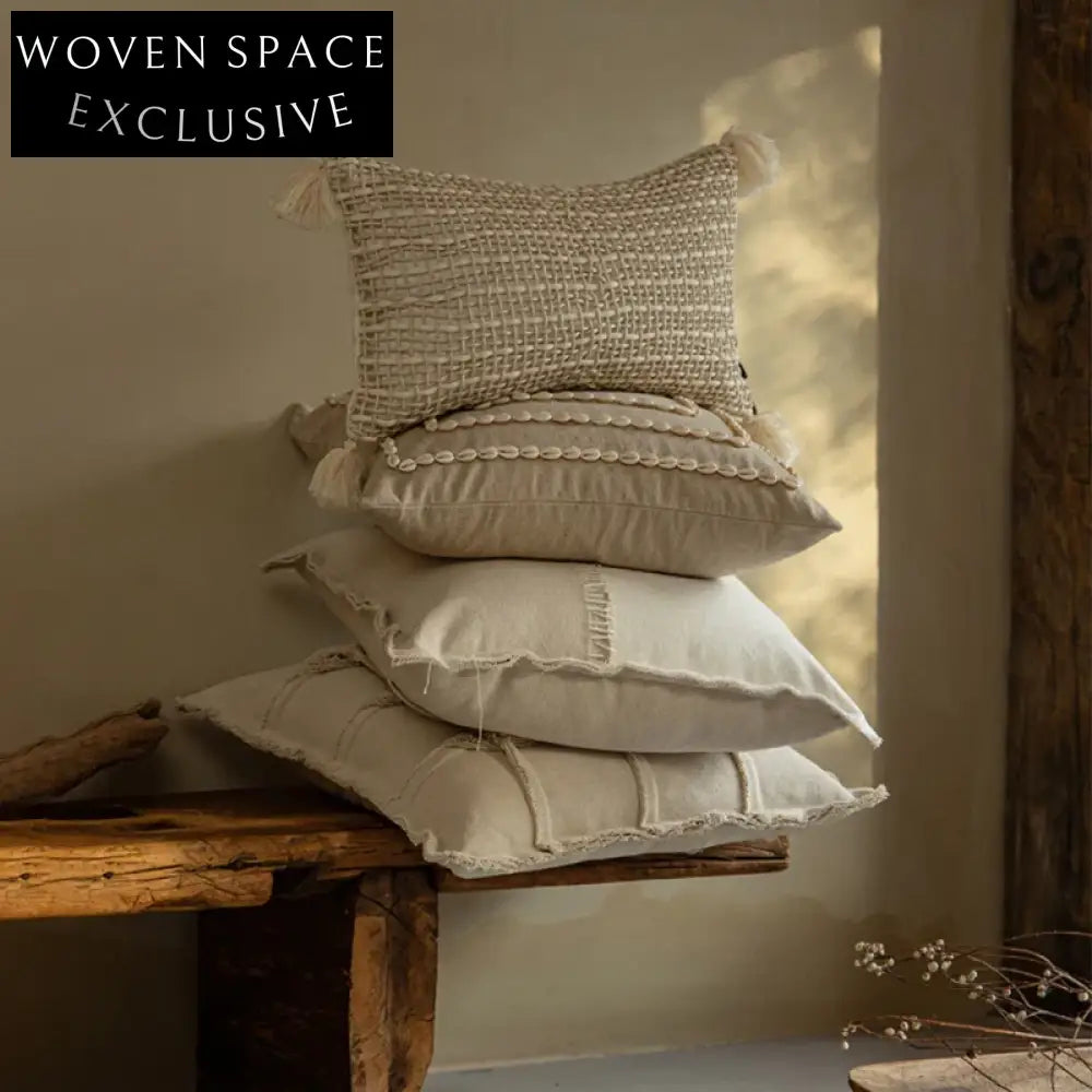 Wabisabi Style Linen Fabric Square Decorative Sofa Cushion Pillow Living Room