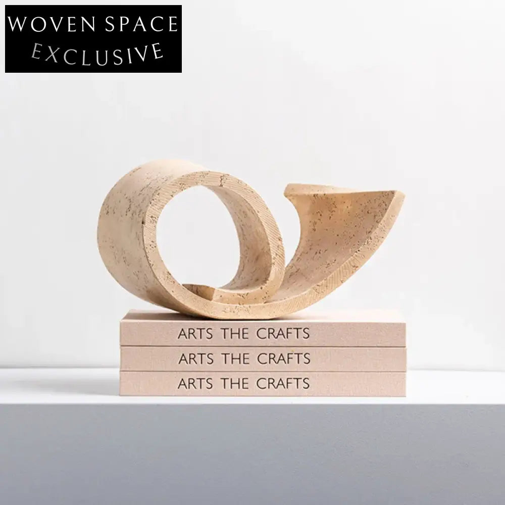 Wabisabi Travertine Stone Abstract Modern Art Decorative Sculpture