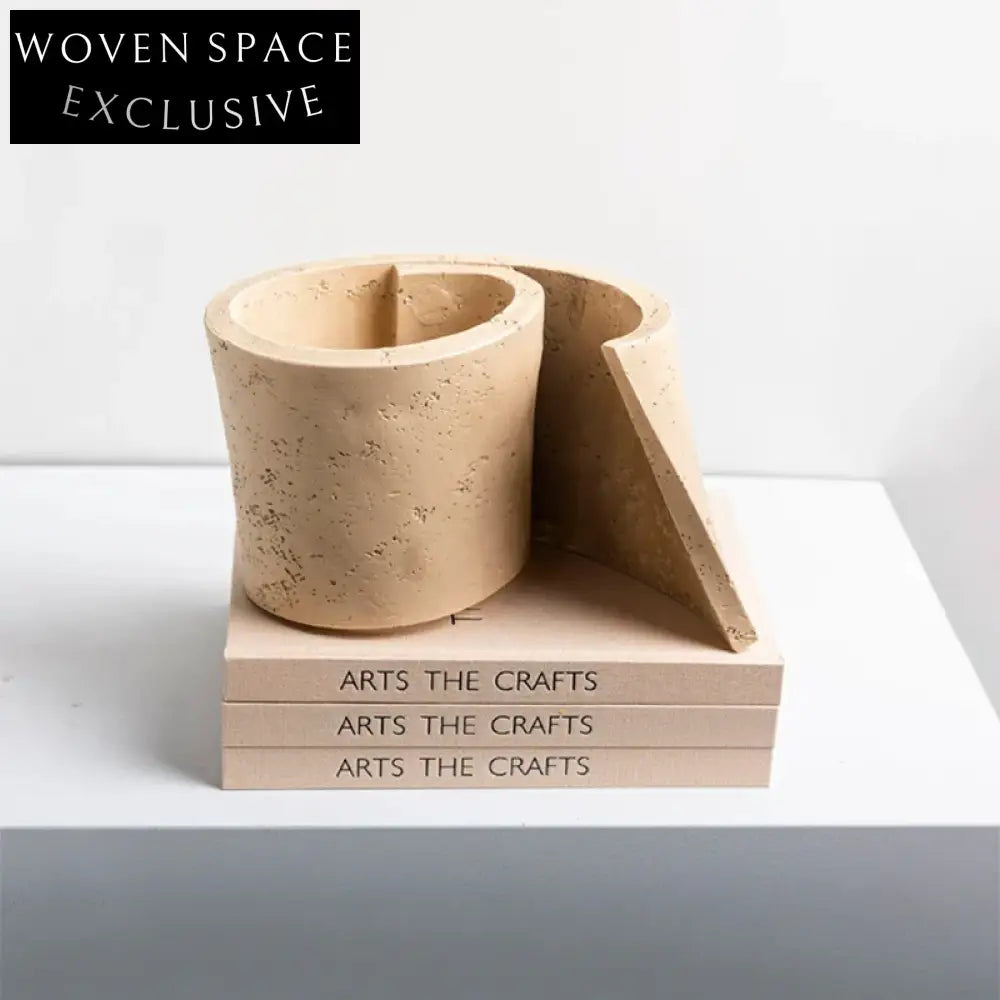 Wabisabi Travertine Stone Abstract Modern Art Decorative Sculpture