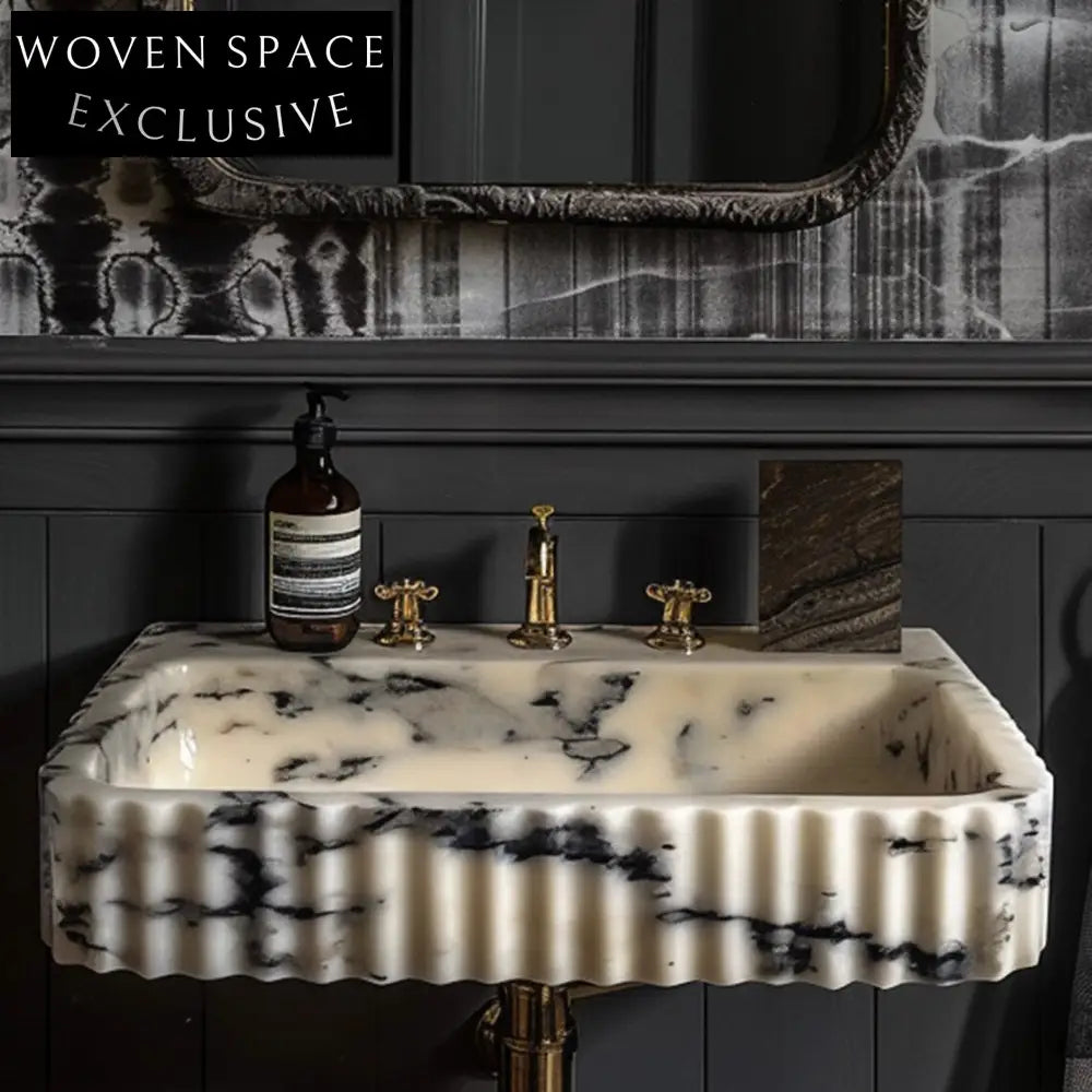 Wall Mount Calacatta Viola Marble Sink