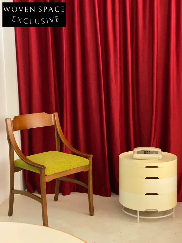 Vintage Italian 1960s Walnut Dining Chair, Lush Green Wool Cushion