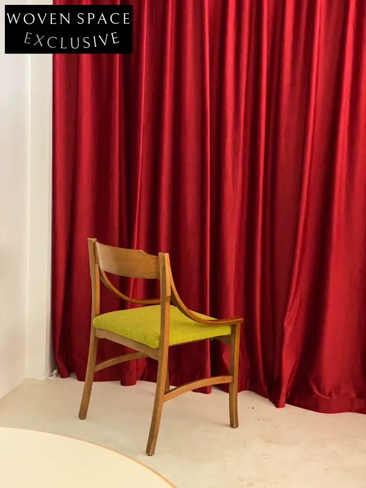 Vintage Italian 1960s Walnut Dining Chair, Lush Green Wool Cushion