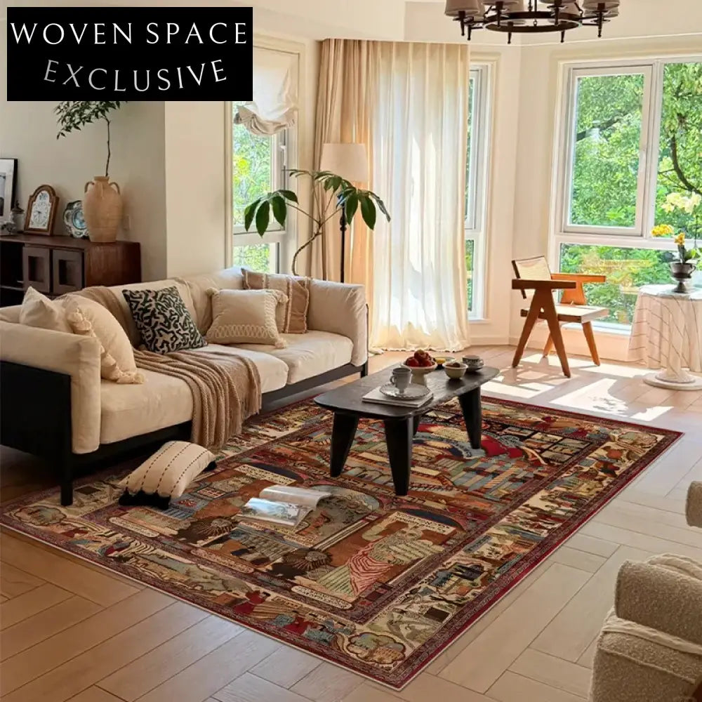 Washable Floral Abstract Embossed Anti-slip Area Rug for Home Decor