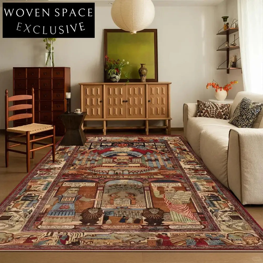 Washable Floral Abstract Embossed Anti-slip Area Rug for Home Decor