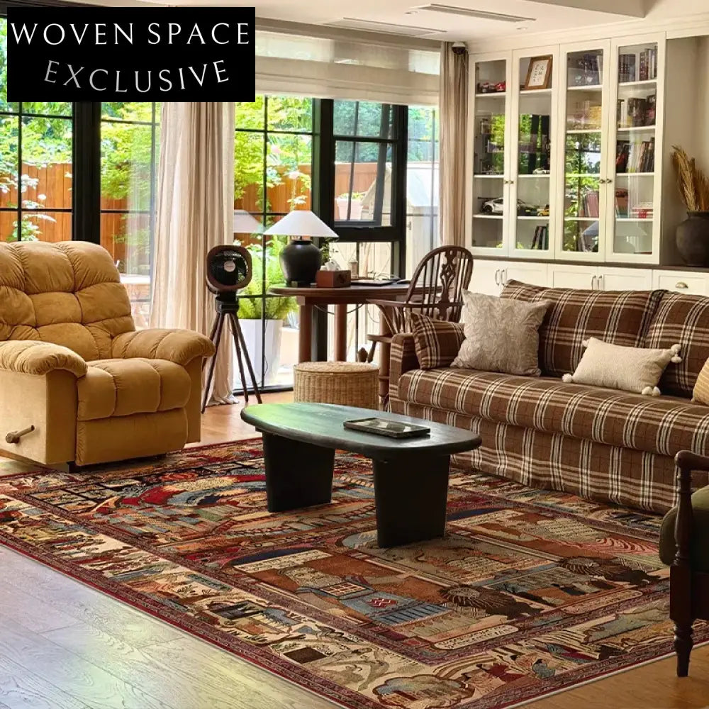 Washable Floral Abstract Embossed Anti-slip Area Rug for Home Decor