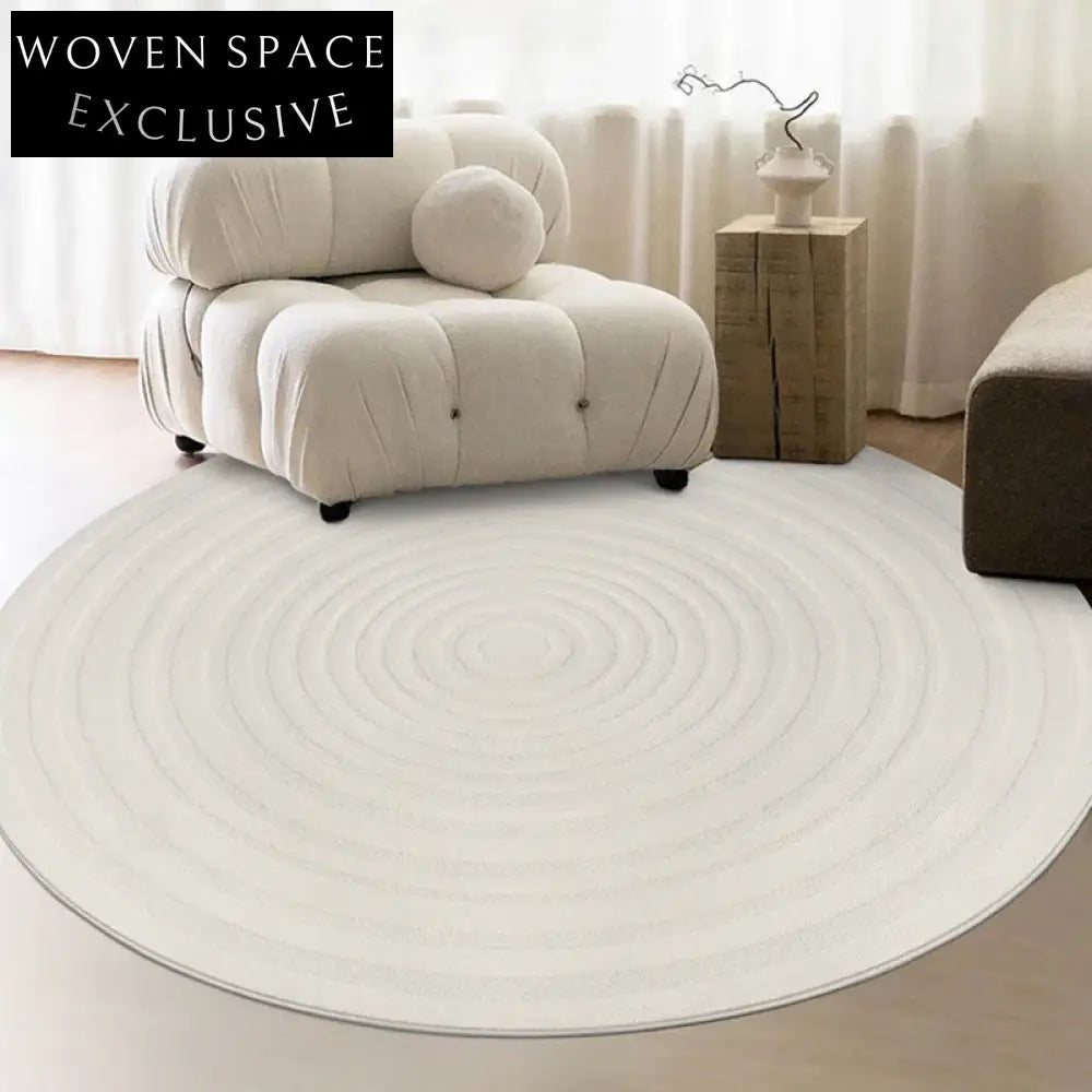 Waterproof Stain-Resistant Round Diatomaceous Silk Area Rug for Living Room