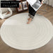 Waterproof Stain-Resistant Round Diatomaceous Silk Area Rug for Living Room