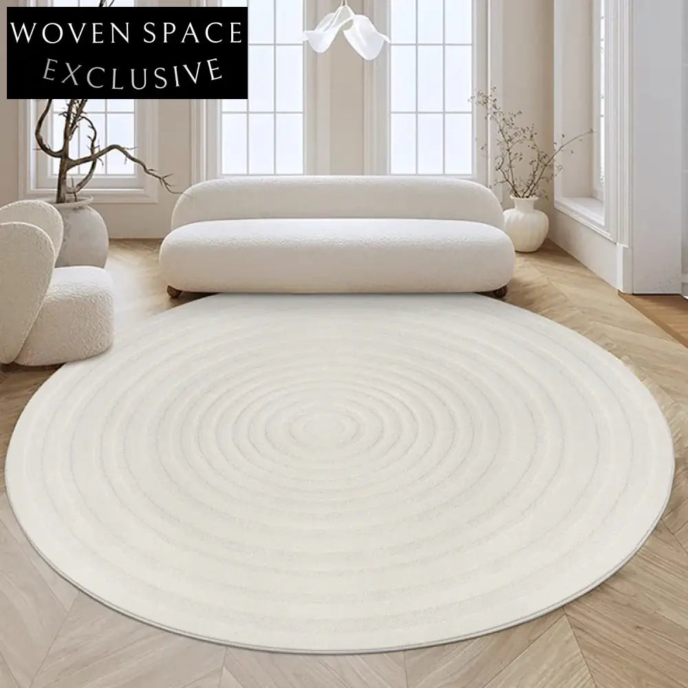Waterproof Stain-Resistant Round Diatomaceous Silk Area Rug for Living Room