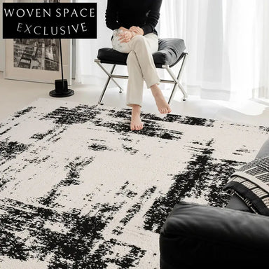 Waterproof Stain-Resistant Silk Abstract Italian Ink Style Living Room Carpet