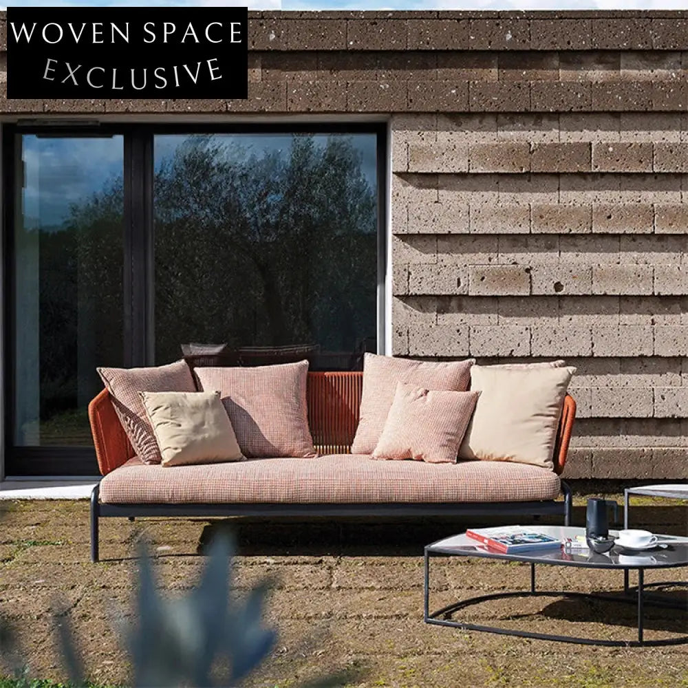 Waterproof Woven Rope Outdoor Sectional Sofa Set with Durable Coffee Table