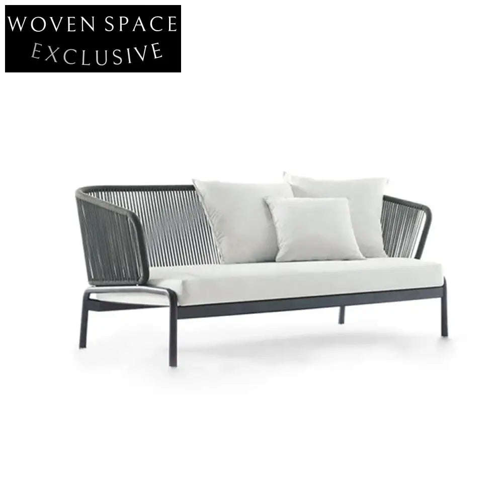 Waterproof Woven Rope Outdoor Sectional Sofa Set with Durable Coffee Table