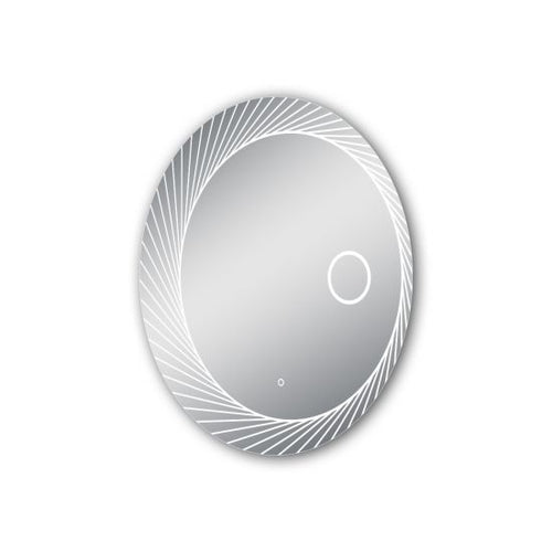 800mm Round 3 Color Lighting LED Mirror with Demo Light Function Touch Sensor Switch Defogger Pad Wall Mounted