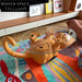 Whimsical Cat Shaped Modern Fiberglass Glass Top Living Room Coffee Table