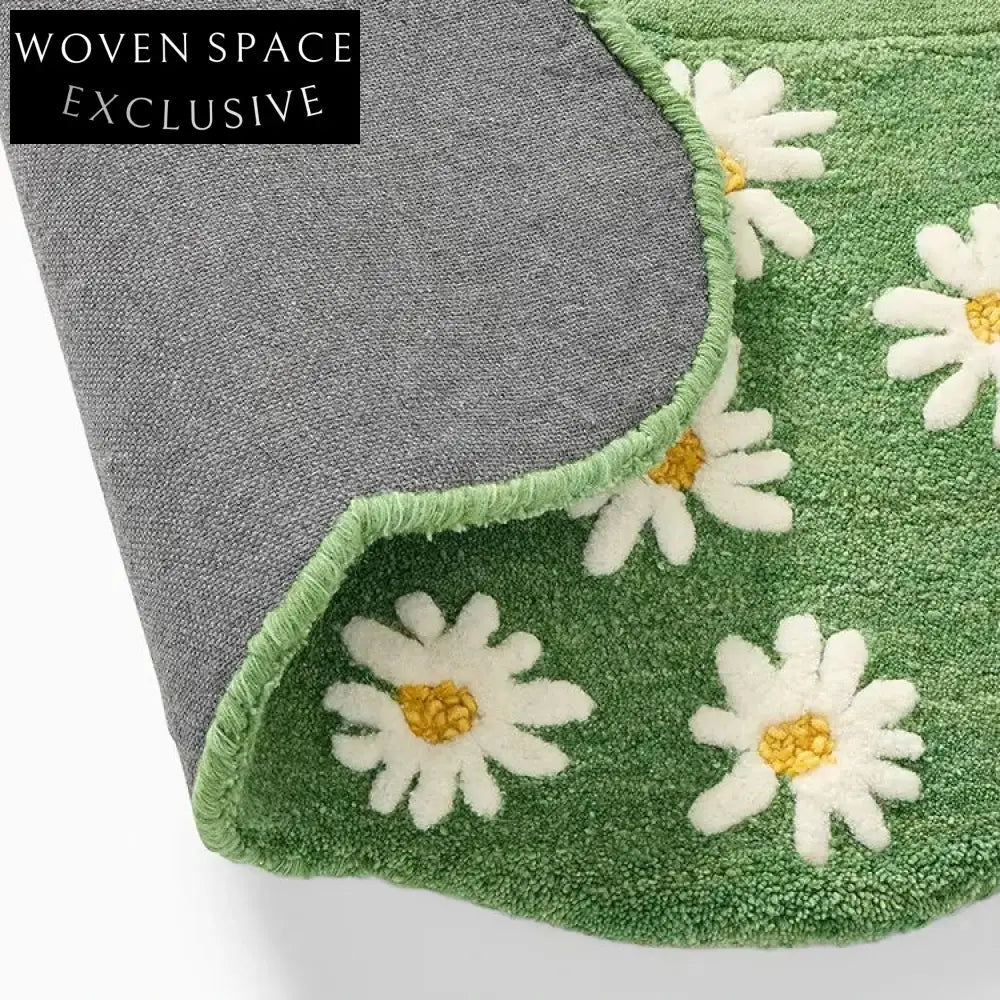 Whimsical Flower Girl Irregular Soft Area Rug for Kids' Bedroom & Playroom