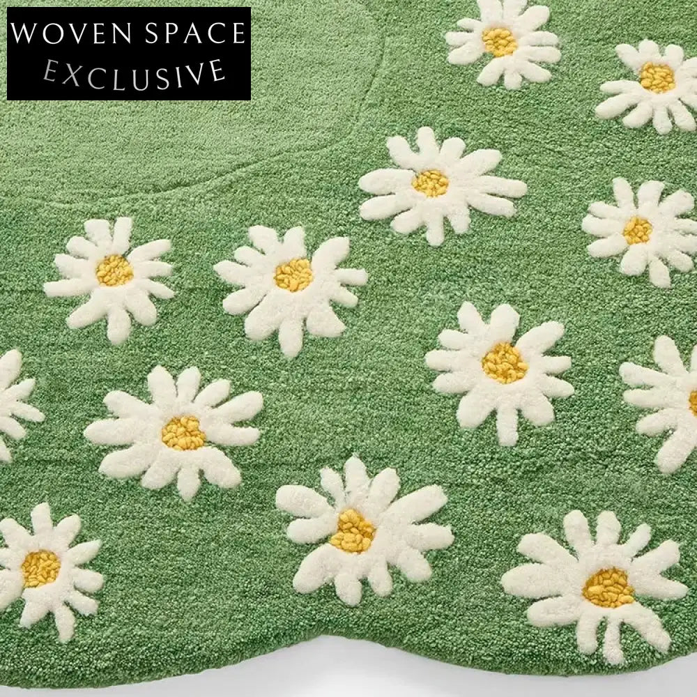 Whimsical Flower Girl Irregular Soft Area Rug for Kids' Bedroom & Playroom