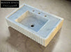 White carrara marble sink,ribbed 3 Sides,marble Wash basin,bathroom Marble wash basin,countertop sink,wall mounted