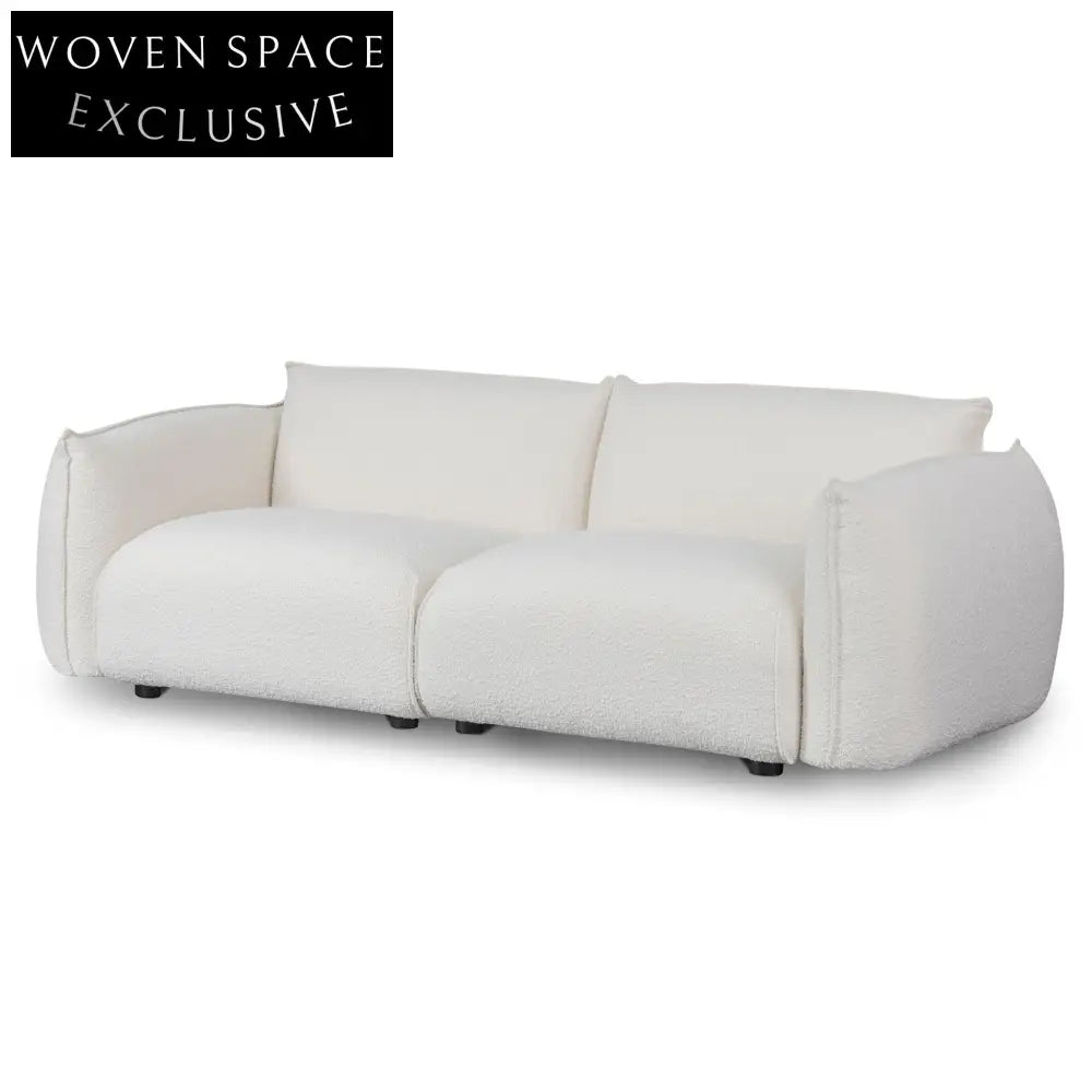 White Wash Boucle 3 Seater Sofa Sofas