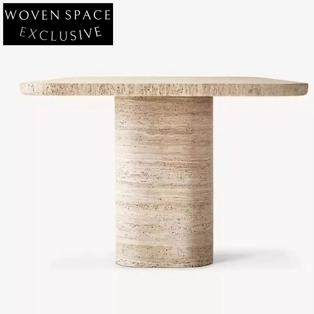 WISEMAX Contemporary Luxury Natural Travertine Rectangle Dining Table for 10