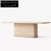 WISEMAX Contemporary Luxury Natural Travertine Rectangle Dining Table for 10
