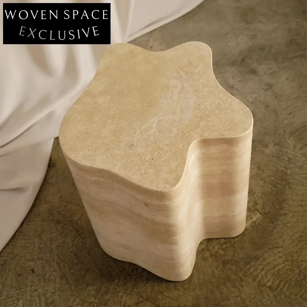 WISEMAX FURNITURE Modern Irregular Travertine Stone Living Room Coffee Table