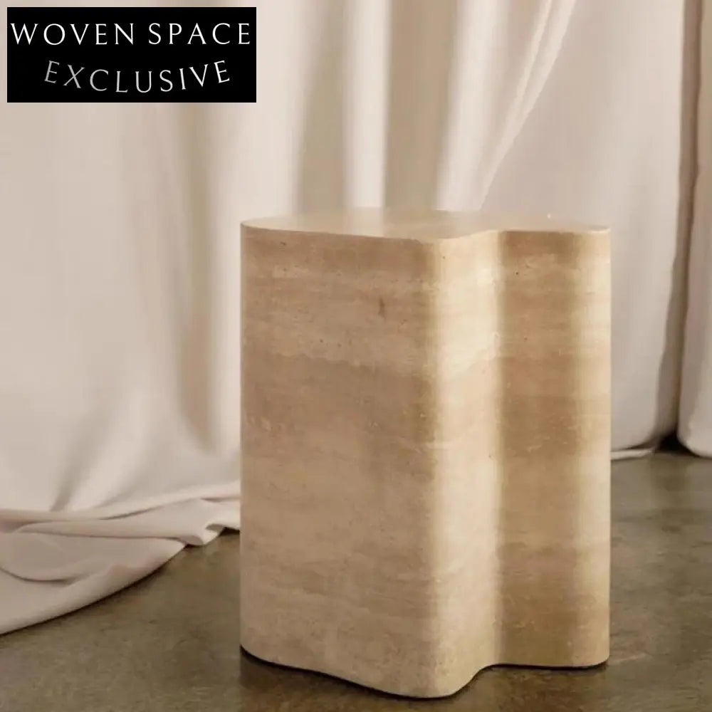 WISEMAX FURNITURE Modern Irregular Travertine Stone Living Room Coffee Table