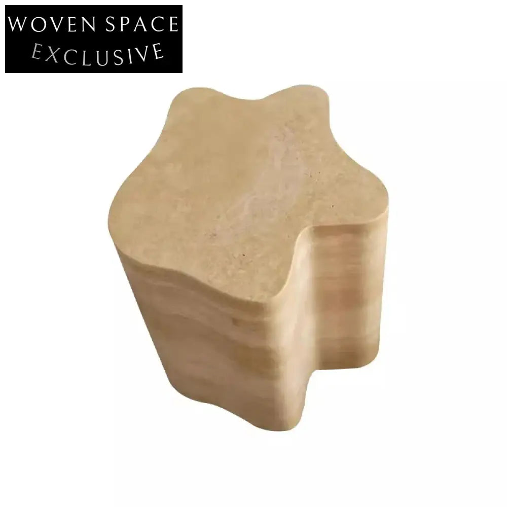 WISEMAX FURNITURE Modern Irregular Travertine Stone Living Room Coffee Table