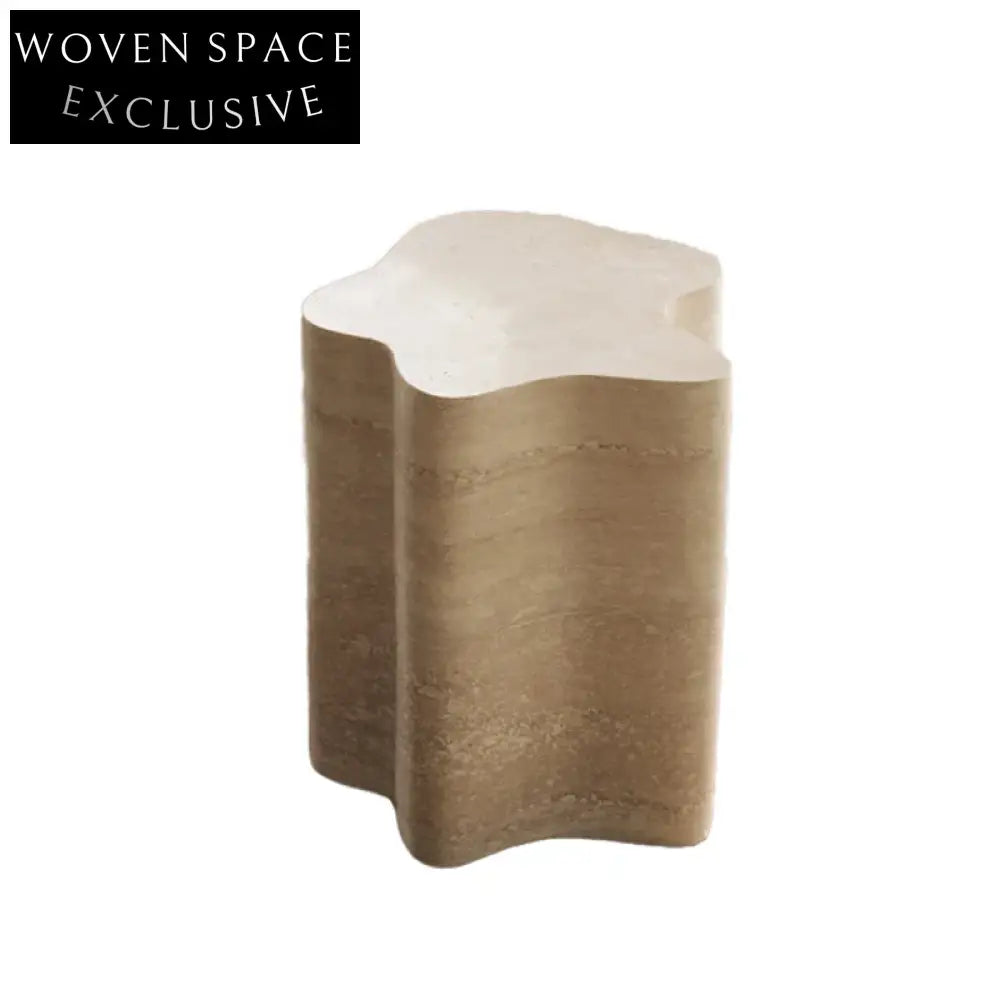 WISEMAX FURNITURE Modern Irregular Travertine Stone Living Room Coffee Table