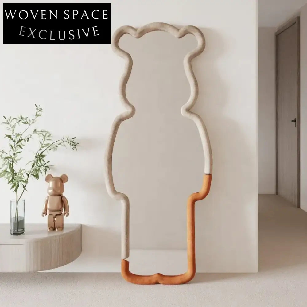 WISEMAX FURNITURE Nordic Bear Full Length Floor Mirror - Modern Upholstered Design