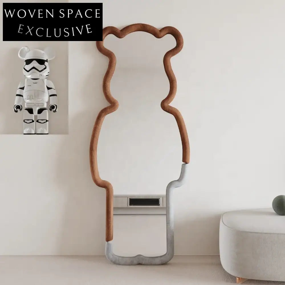 WISEMAX FURNITURE Nordic Bear Full Length Floor Mirror - Modern Upholstered Design