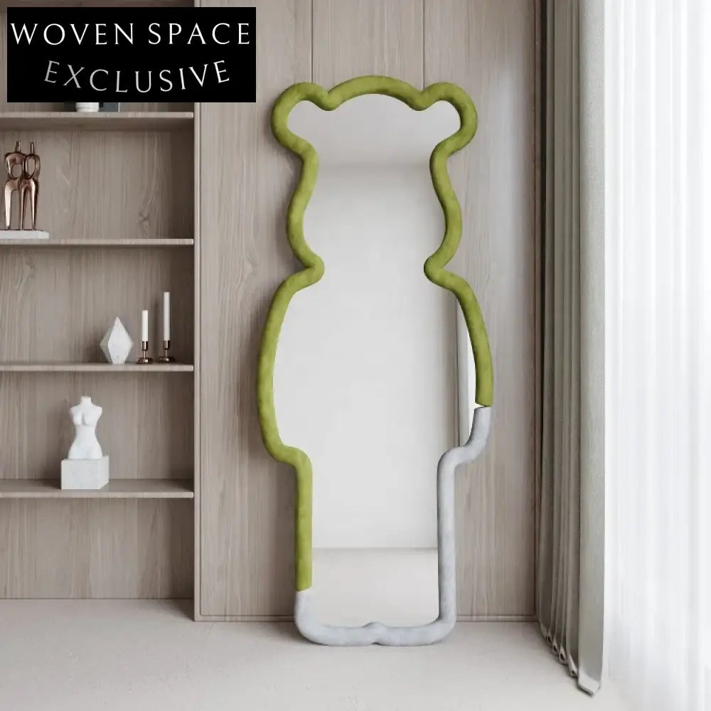 WISEMAX FURNITURE Nordic Bear Full Length Floor Mirror - Modern Upholstered Design