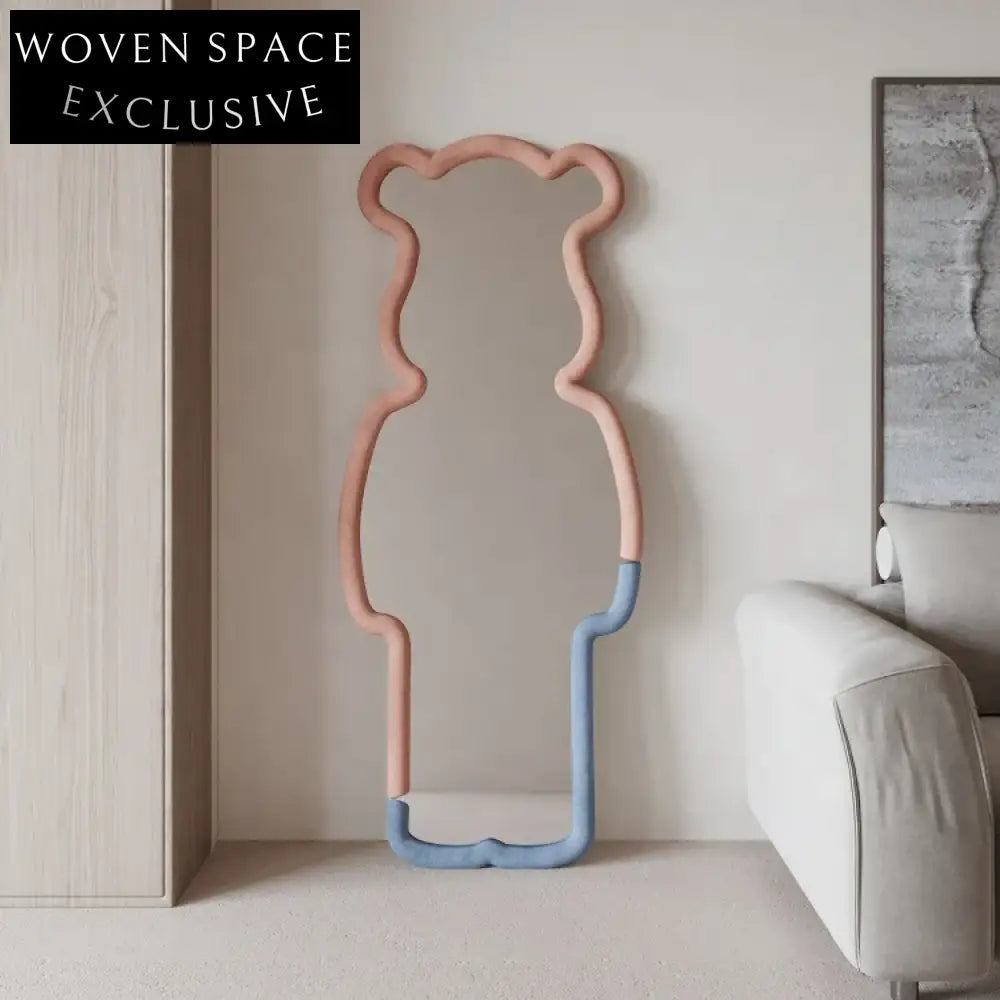 WISEMAX FURNITURE Nordic Bear Full Length Floor Mirror - Modern Upholstered Design