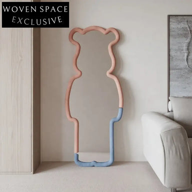 WISEMAX FURNITURE Nordic Bear Full Length Floor Mirror - Modern Upholstered Design