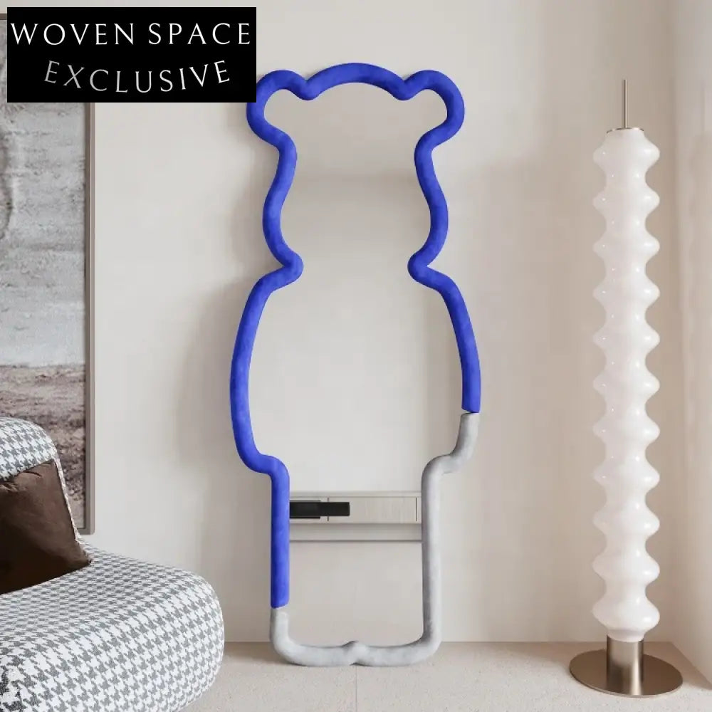 WISEMAX FURNITURE Nordic Bear Full Length Floor Mirror - Modern Upholstered Design