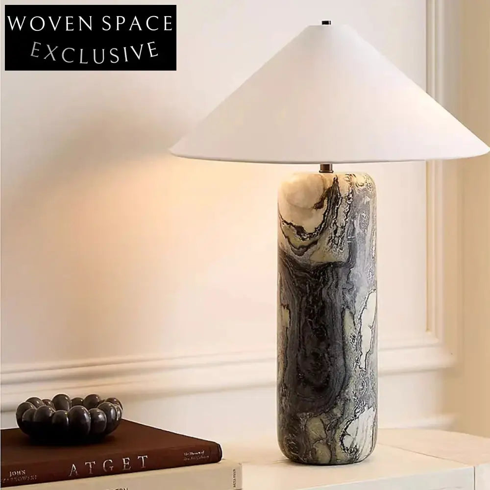 WISEMAX Luxury Calacatta Viola Marble LED Table Lamp Modern Art Decor