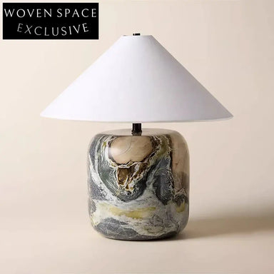 WISEMAX Luxury Calacatta Viola Marble LED Table Lamp Modern Art Decor