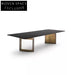 WISEMAX Modern Italian Luxury Sintered Stone Gold Stainless Steel Dining Table