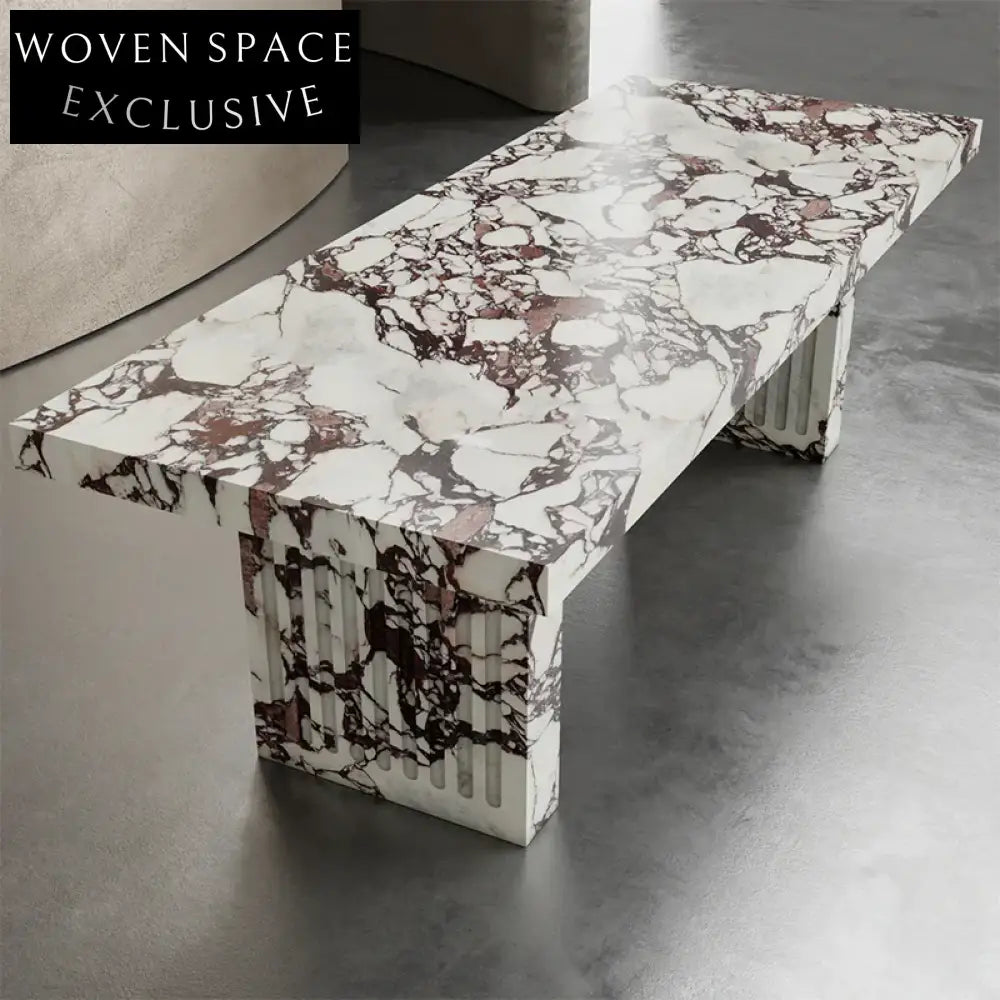 WISEMAX Modern Luxury Natural Marble Dining Table with Rectangle Frame