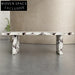 WISEMAX Modern Luxury Natural Marble Dining Table with Rectangle Frame